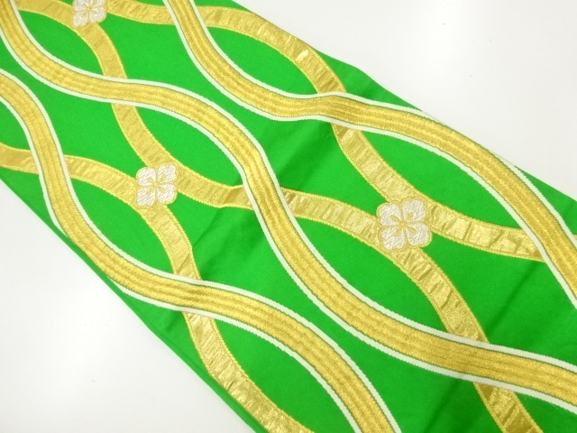 アンティーク　立涌模様織出し袋帯（材料）